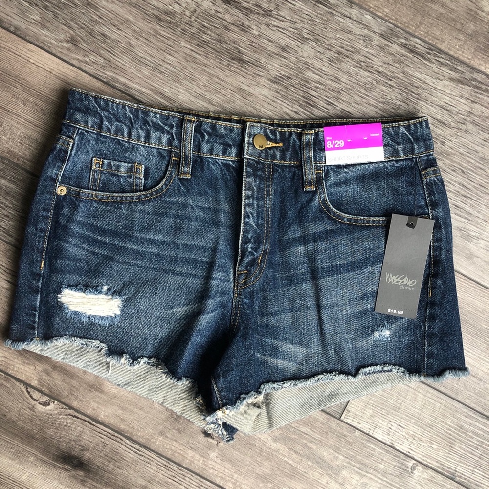 Navy Blue Jean Shorts